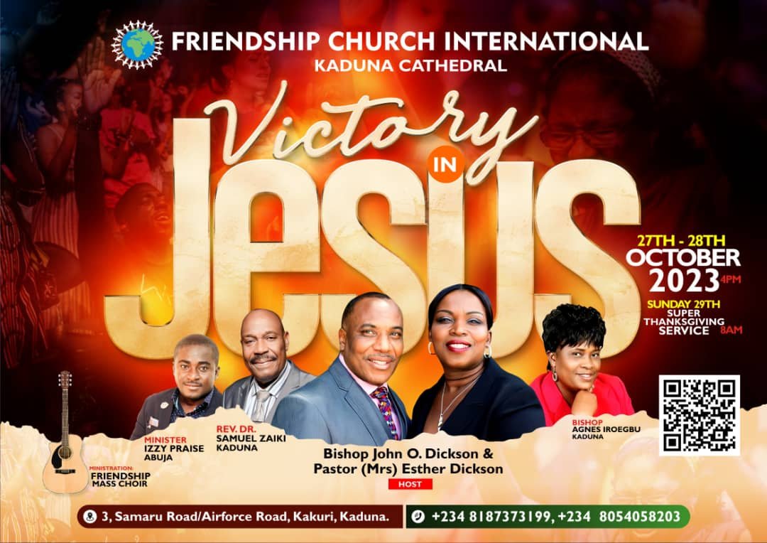 Friendship Church International upcoming event in oct 2023 flyer